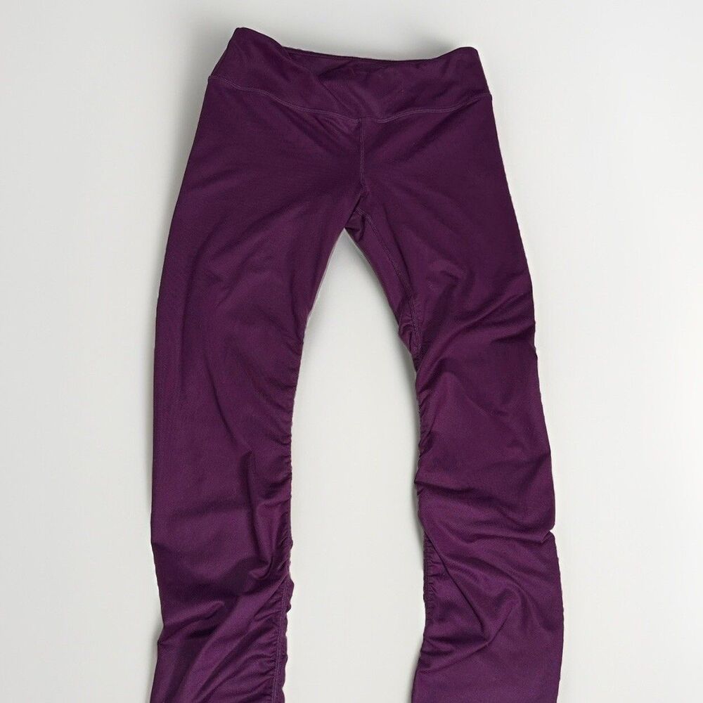 * Alo Yoga Idol Ruched High Rise Full Length Long Leggings Pants Purple Medium